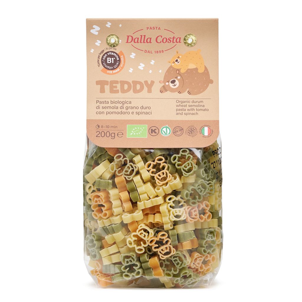 MAKARON (SEMOLINOWY TRÓJKOLOROWY) MISIE BIO 200 g – DALLA COSTA