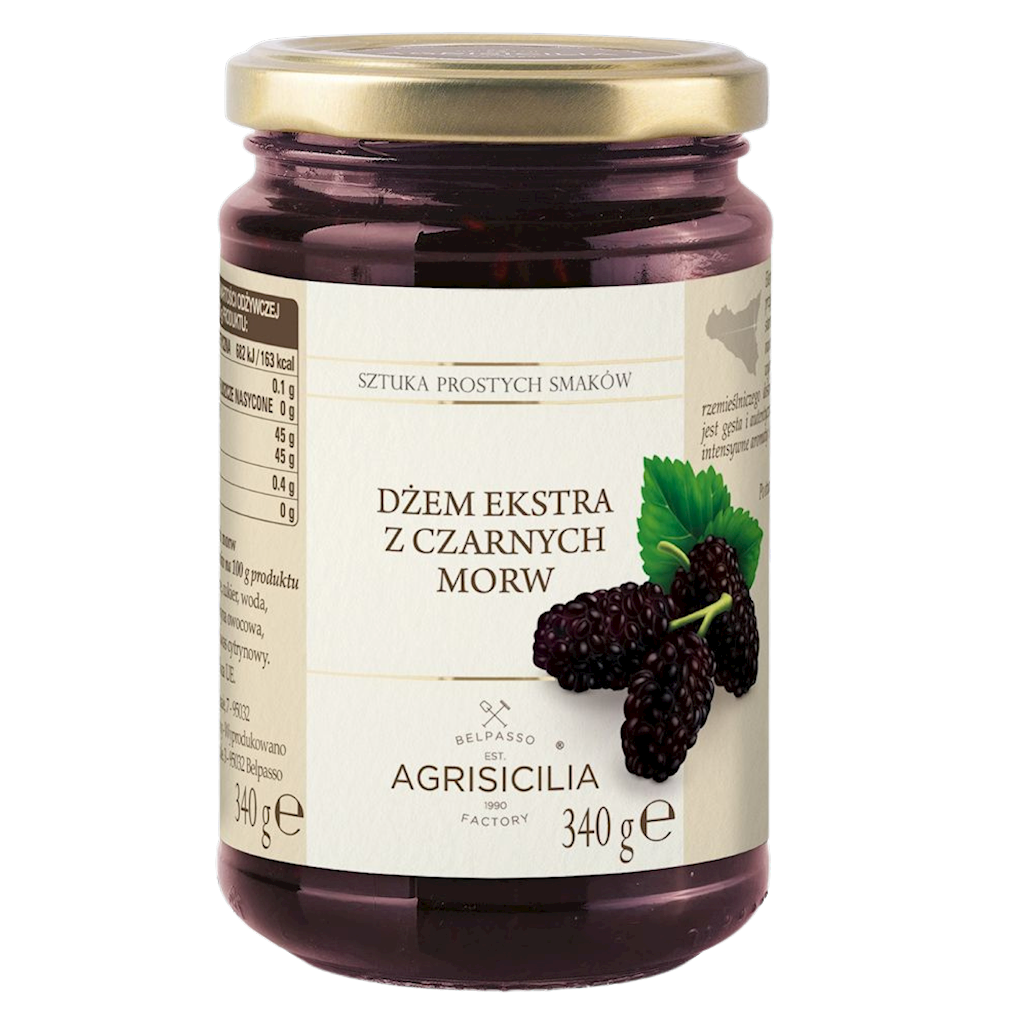DŻEM EKSTRA Z CZARNEJ MORWY 340 g – AGRISICILIA