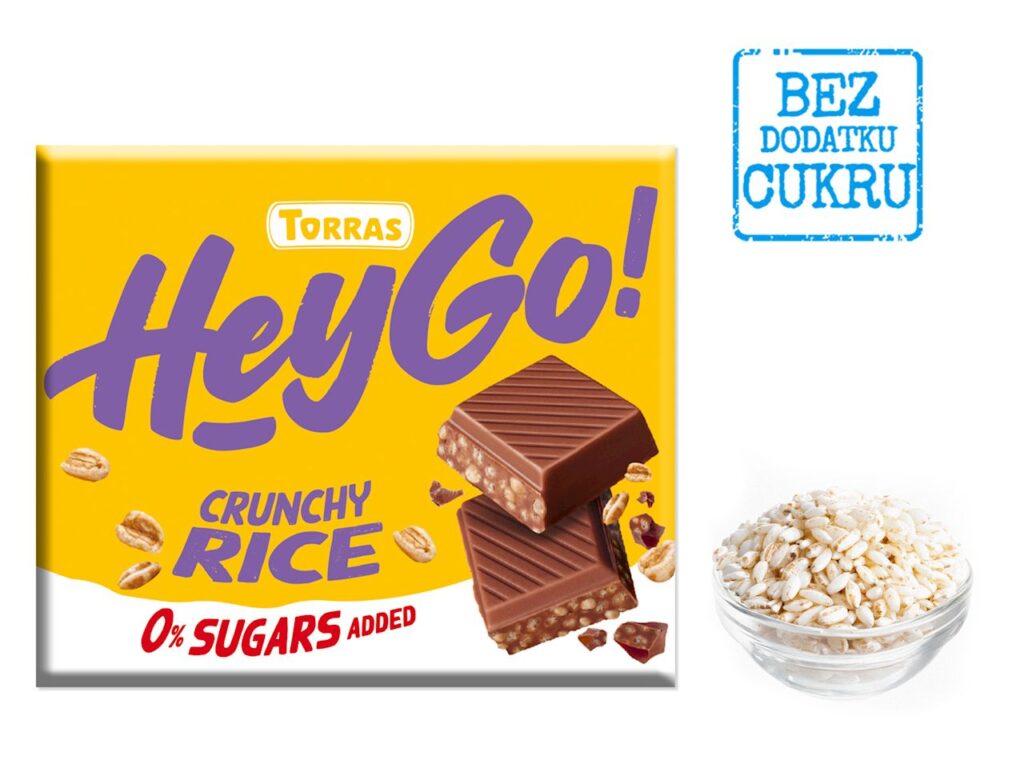 CZEKOLADA MLECZNA CRUNCHY Z CHRUPIĄCYM RYŻEM BEZ DODATKU CUKRÓW BEZGLUTENOWA 60 g – TORRAS