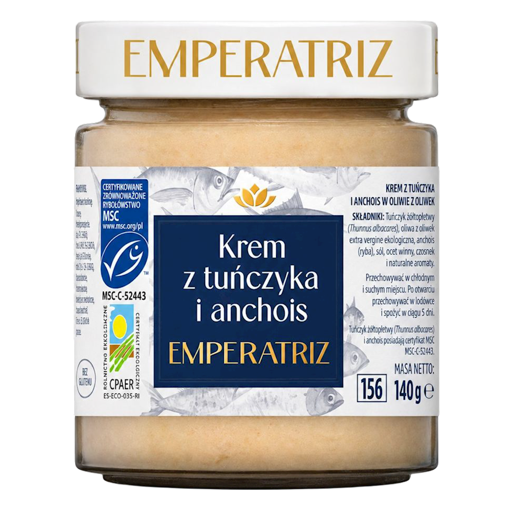 PASTA Z TUŃCZYKA BIAŁEGO I ANCHOIS MSC 140 g – EMPERATRIZ