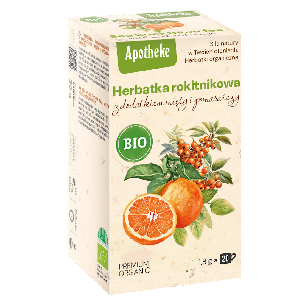 HERBATKA ROKITNIKOWA Z MIĘTĄ I POMARAŃCZĄ BIO (20 x 1,8 g) 36 g – APOTHEKE