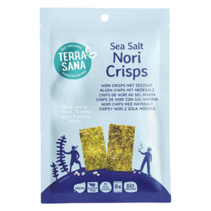 CHIPSY NORI Z SOLĄ MORSKĄ BEZGLUTENOWE BIO 16 g - TERRASANA